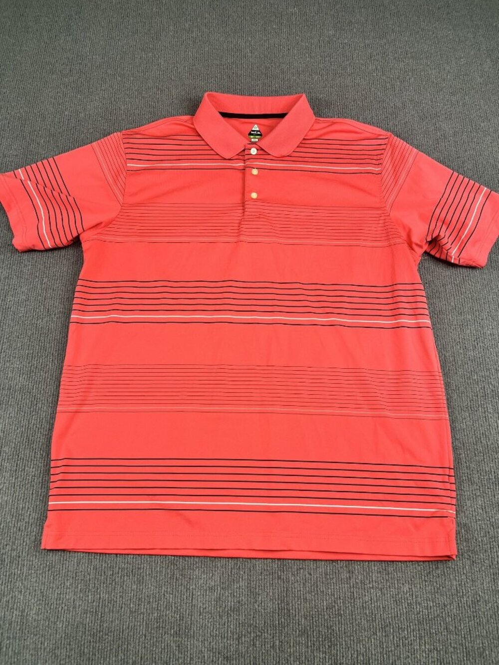 Bolle Mens Coral Striped Golf Polo Shirt XL